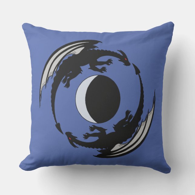 Moon Dragons Fantasy Design Outdoor Kissen (Vorderseite)