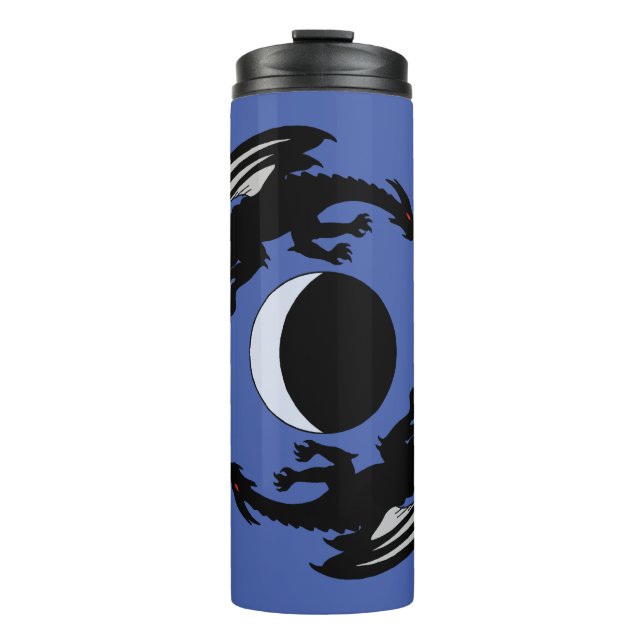 Moon Dragons Fantasy Design Thermal Tumbler Thermosbecher (Vorderseite)