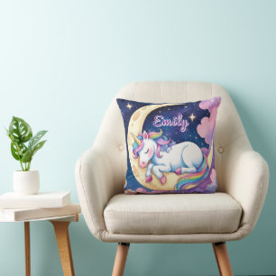 Moon Dream Unicorn Coussin - Nom modifiable
