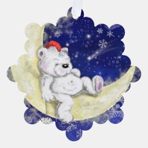 Moon Dreaming Little Bären Weihnachtskarten Ornament Karte