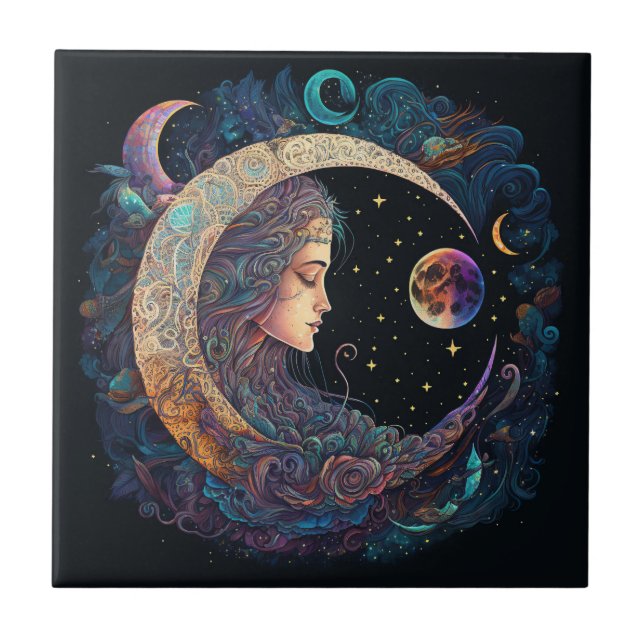 Moon Dreams Tile Fliese (Vorderseite)