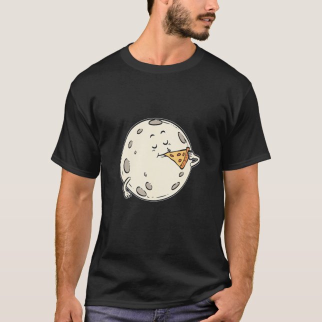 Moon Eating Pizza Pizza Pizza T-Shirt (Vorderseite)