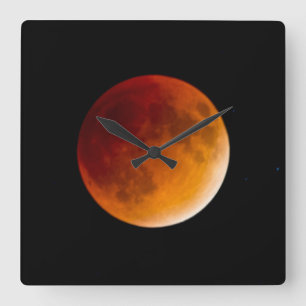 Moon Eclipse Blood Moon Mendota-Höhen Quadratische Wanduhr