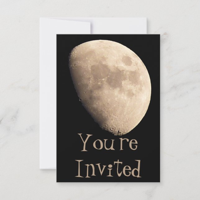 Moon Einladungen Personalisiert Moon RSVP Cards (Vorderseite)