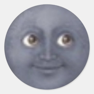Moon Emoji-Aufkleber Runder Aufkleber
