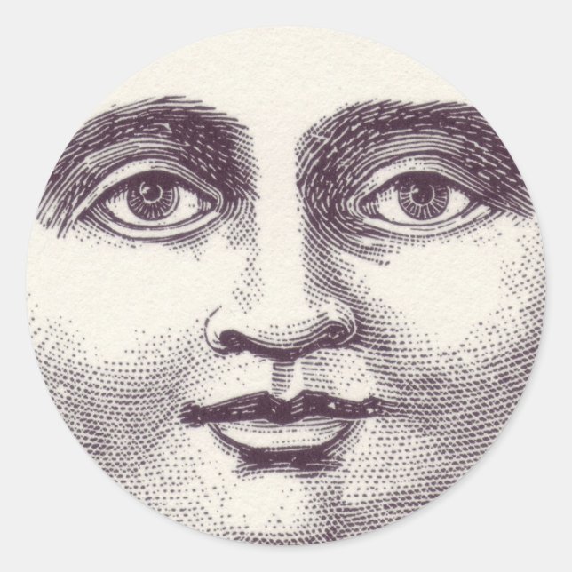 Moon Face Siegel Sticker (Vorderseite)