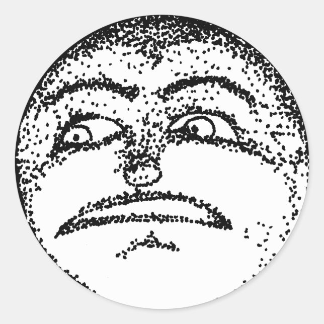 Moon Face Sticker (Vorderseite)