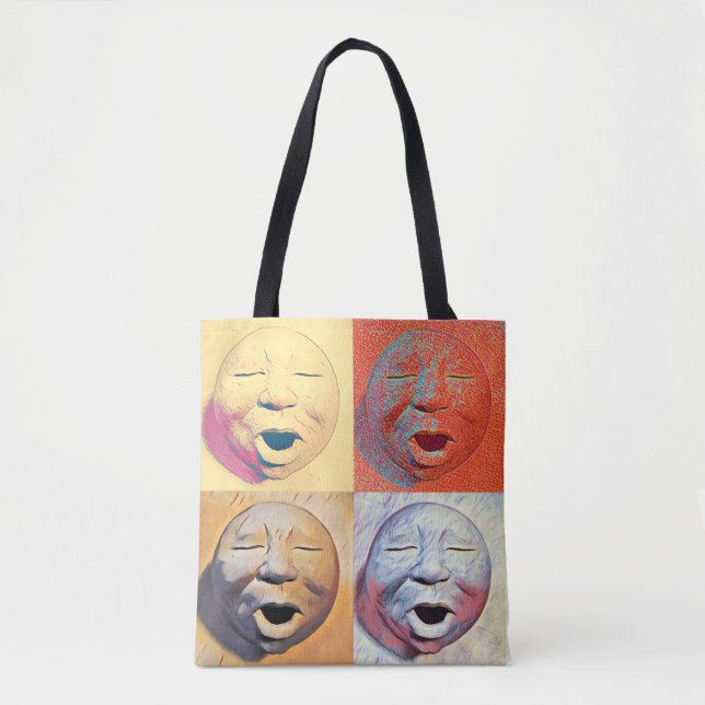 Moon Face Tote Bag Tasche (Vorderseite)