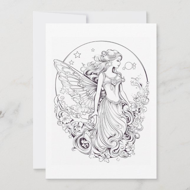 Moon Fairy Farbe Ihre eigene Grußkarte (Vorderseite)