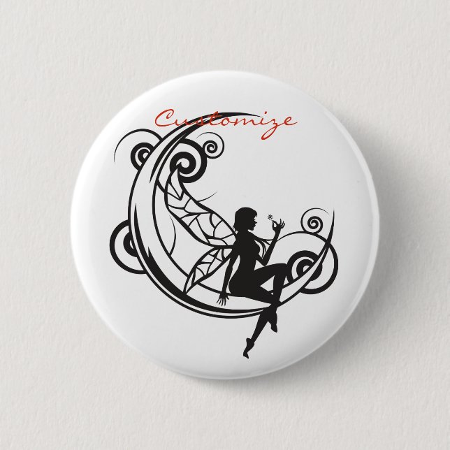 Moon Fairy Silhouette Thunder_Cove Button (Vorderseite)