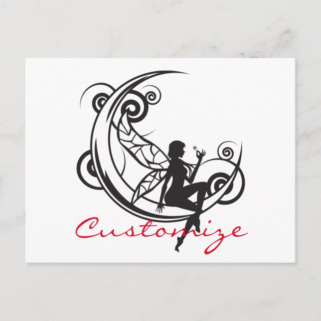 Moon Fairy Silhouette Thunder_Cove Postkarte (Vorderseite)
