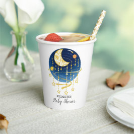 Moon Falling Stars Kinderdusche Pappbecher