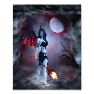 Moon fire Succubus Fotodruck