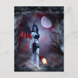 Moon fire Succubus Postkarte