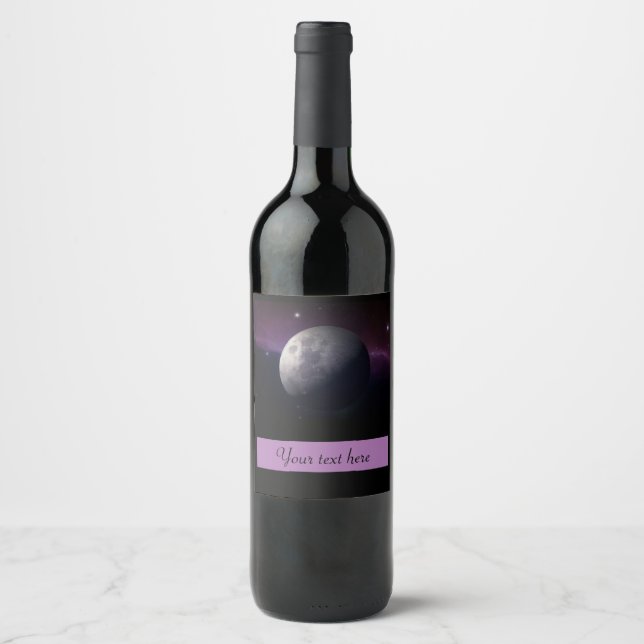 Moon Foto Personalisiert Wine Label Weinetikett (Vorderseite)
