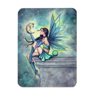 Moon Friend Fairy Fantasy Grußkarte Magnet