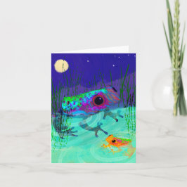 Moon Frogs BLANK Grußkarte Dankeskarte