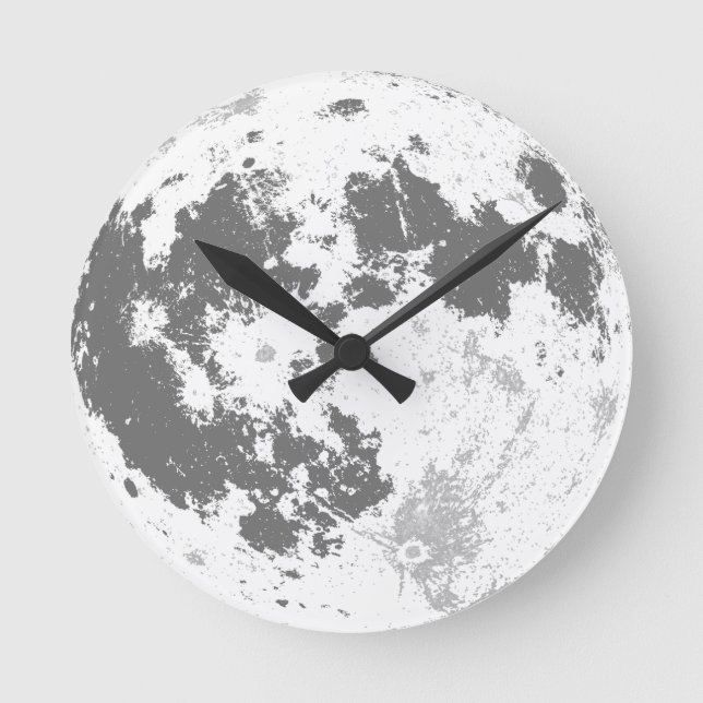Moon Full Moon Bright Supermoon Runde Wanduhr (Vorderseite)