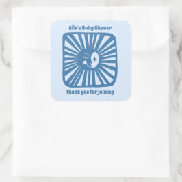 Moon Glow Boho Moderne Niedliche Babydusche CUSTOM Quadratischer Aufkleber