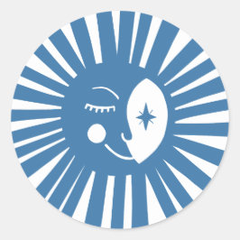 Moon Glow Boho Moderne Niedliche Babydusche CUSTOM Runder Aufkleber