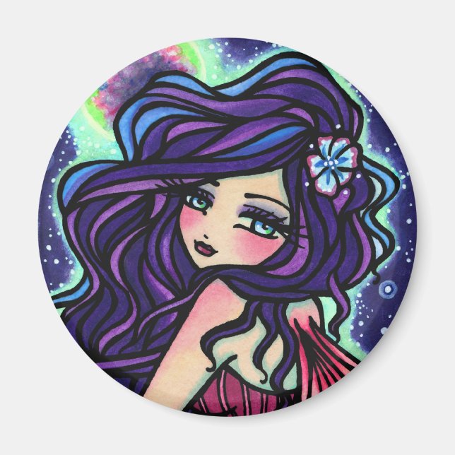 Moon Glow Fairy Fantasy Mermaid Magnet (Vorne)