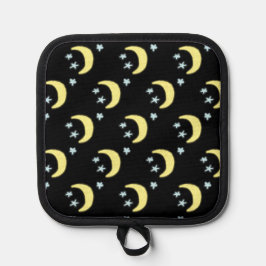 Moon Glow Pot Holder (schwarz & weich gelb) Topflappen