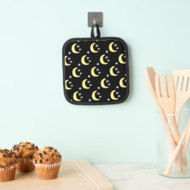 Moon Glow Pot Holder (schwarz & weich gelb) Topflappen