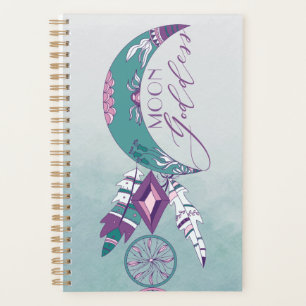 Moon Goddess Aquamarin Boho Dreamcatcher Sinti und Planer