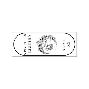 Moon Goddess Blume Moon Ex Libris Briefmarke Gummistempel