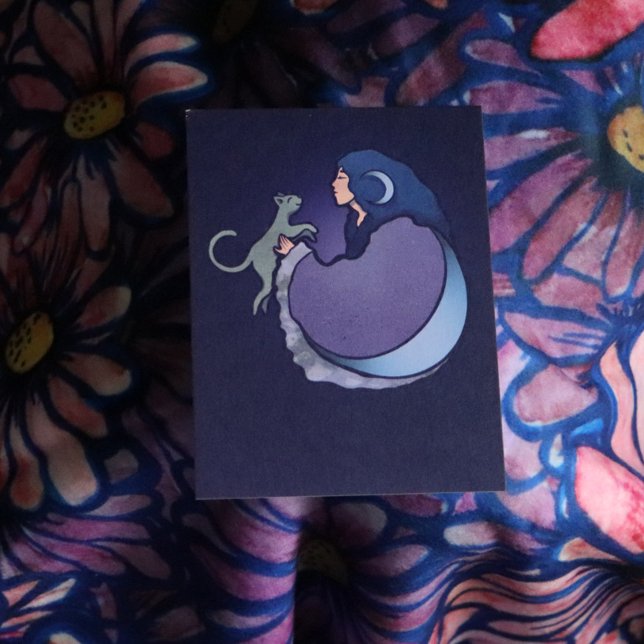 Moon Goddess Cat Witch Karte (Von Creator hochgeladen)