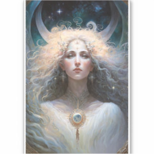 Moon Goddess Fantasy Art Aufkleber