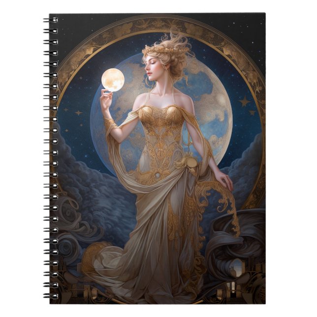 Moon Goddess Queen Fantasy Art Notizblock (Vorderseite)