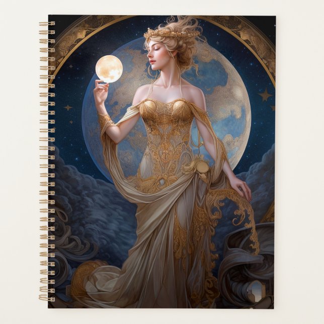 Moon Goddess Queen Fantasy Art Planer (Vorderseite)