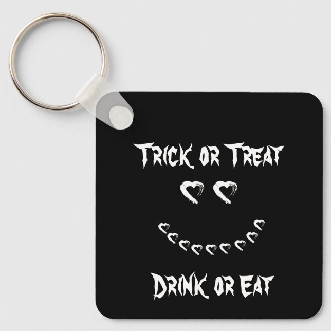 Moon Heart Halloween Trick oder Treat Schlüsselanh Schlüsselanhänger (Vorderseite)