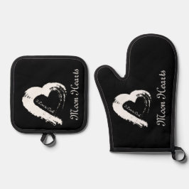 Moon Heart Pot Holder Ofenhandschuh & Topflappen-Set
