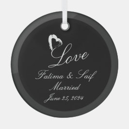 Moon Heart Verheiratet Ornament Hochzeitsgeschenk Aus Glas