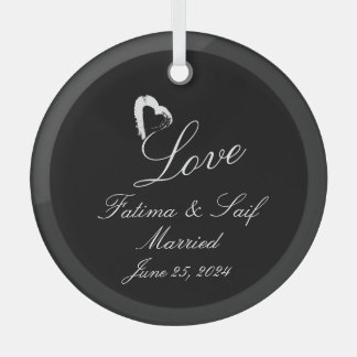 Moon Heart Verheiratet Ornament Hochzeitsgeschenk Aus Glas