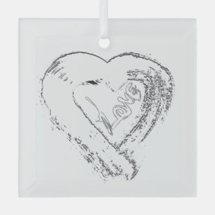 Moon Hearts Liebe Glasdekoration Ornament Aus Glas