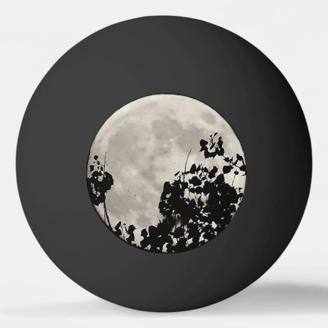 Moon hinter dunklen Blätter Tischtennisball (Vorderseite)
