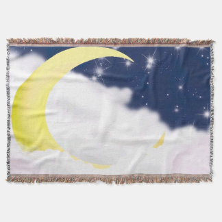 Moon In Soft Clouds Throw Blanket Decke