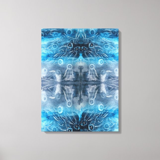 Moon jellyfish batik print leinwanddruck (Vorderseite)