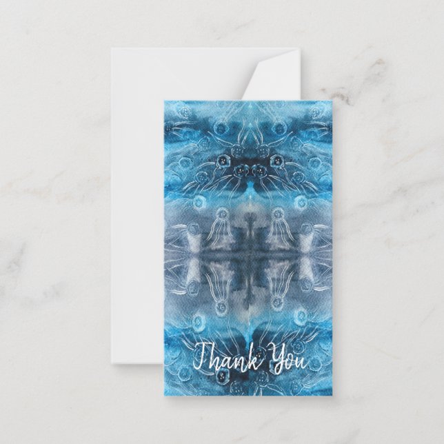 Moon jellyfish batik print mitteilungskarte (Vorderseite)
