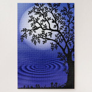 Moon Jigsaw Puzzle Lake Tree
