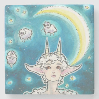 Moon Jumpers Sheep Nymph Fantasy Art Stone Unterse Steinuntersetzer