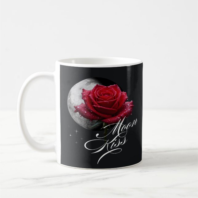 Moon Kiss Red Rose Romantic Gift Kaffeetasse (Links)