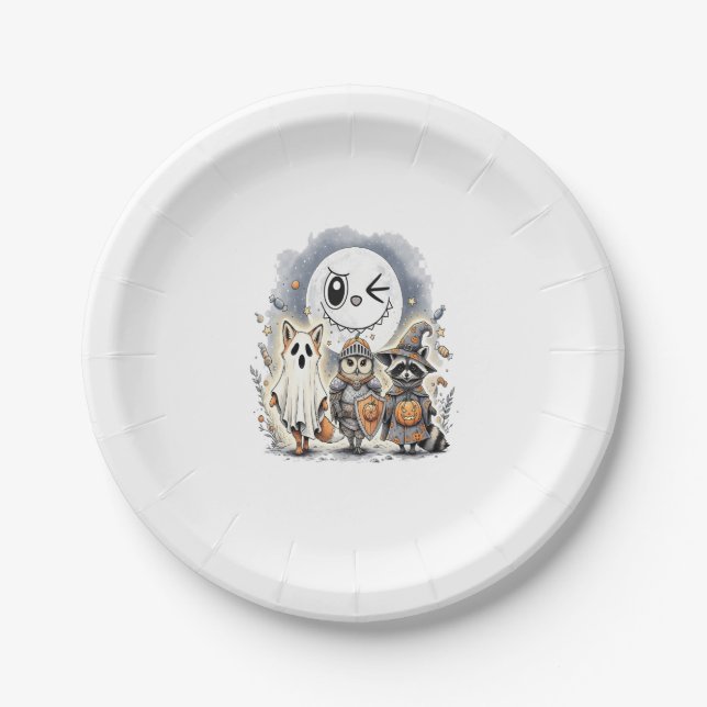 Moon Knight Raccoon Halloween Pappteller (Vorderseite)