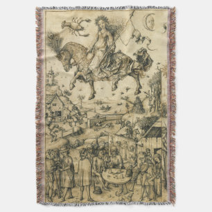 MOON LADY Antique Schwarz-weiß Astrologie Zeichnen Decke