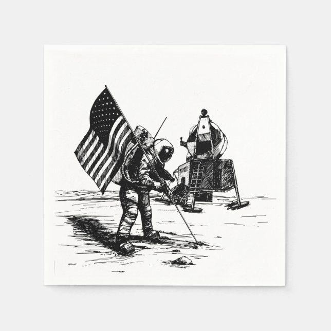 Moon Landing Serviette (Vorderseite)