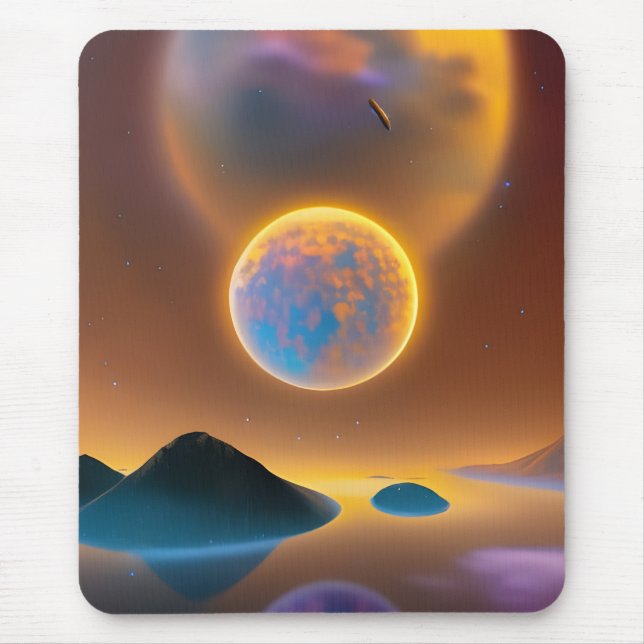 Moon Landschaftskunst Mousepad (Vorne)