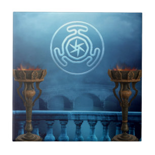 Moon Light Siegel der Hecate Keramik Altar Tile Fliese